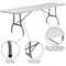 Emma and Oliver 30"W x 96"L Bi-Fold Plastic Event/Training Folding Table Set with 10 Folding Chairs